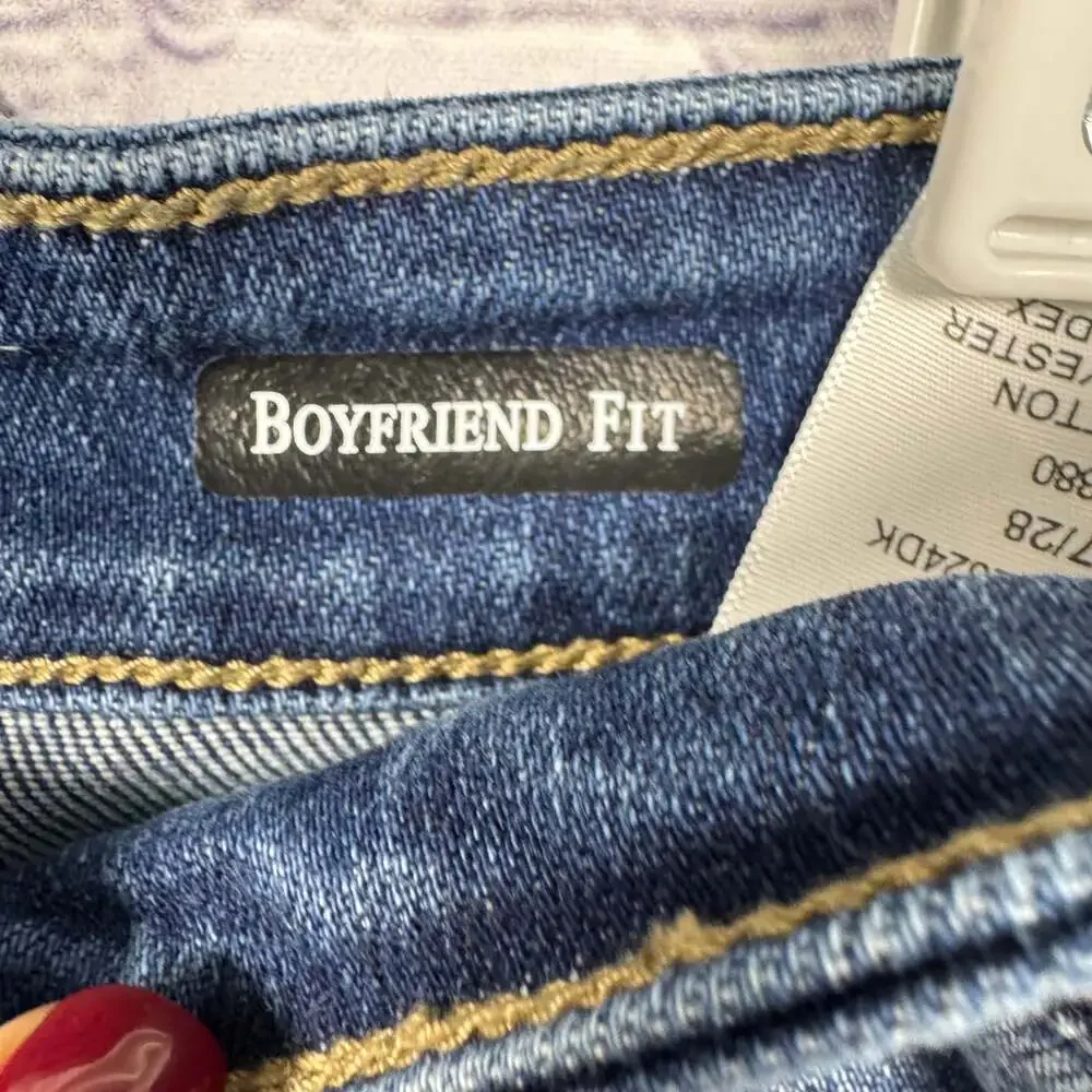 Judy Blue Mid-Rise Dark Wash Boyfriend Jeans 7/28 - Picture 6 of 6